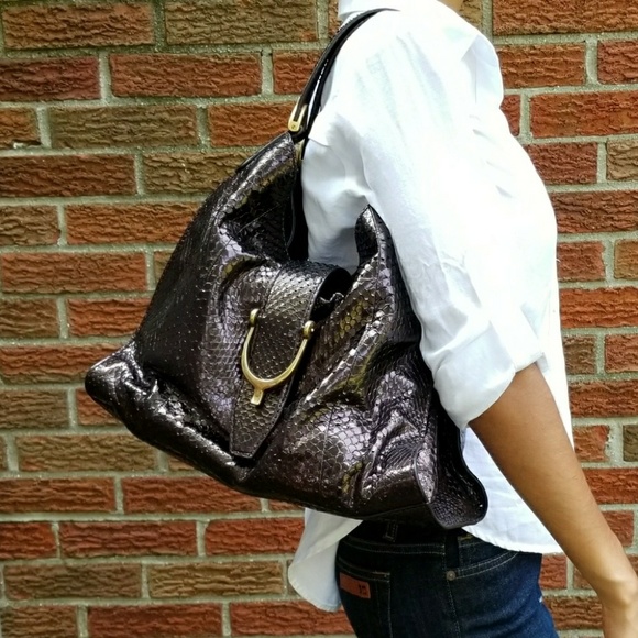 Gucci Soft Stirrup Python Medium Purple To… - Picture 2 of 6